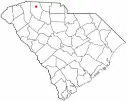 Location of Boiling Springs, South Carolina
