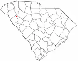 Location of Donalds, South Carolina