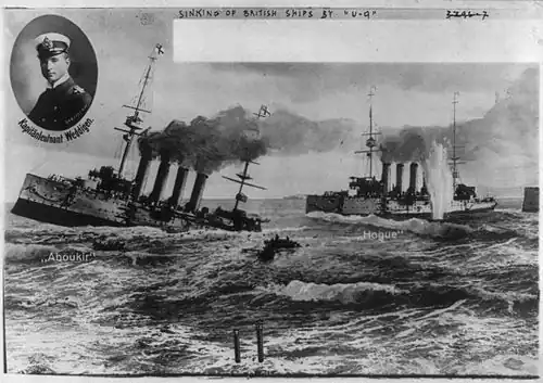 Propaganda postcard depicting victories of U-9