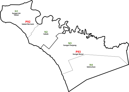 Sabak Bernam, Selangor Parliament and State Assembly Electoral Districts