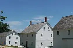 Photographs of white buildings