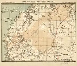 Map of Western Sahara in 1876