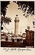 A 1938 photograph of the original clock tower.