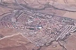 Aerial view of the town