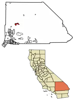 Location of Barstow in San Bernardino County, California
