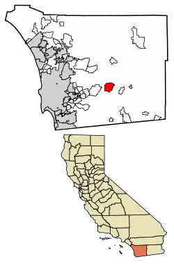 Location of Descanso in San Diego County, California.