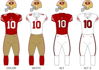 San Francisco 49ers uniforms