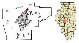 Location of Sherman in Sangamon County, Illinois.