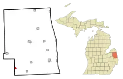 Location of Brown City, Michigan