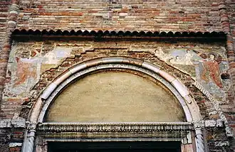 Early medieval frescoes on the entrance portal