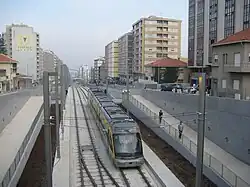 View north from the station down Av da República