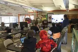 A Saturday morning class at the MADE where students get free admission to the playable exhibit floor after class.