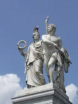 Der Jüngling wird von Athena in neuen Kampf geführt