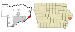 Location of LeClaire, Iowa