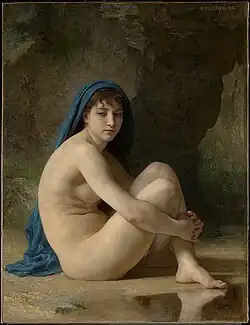 Seated nude (1884), oil on canvas, 18 1/8 x 14 5/8 in. (46 x 37.2 cm), Clark Art Institute