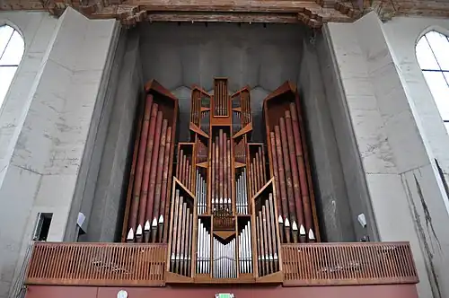 The Flentrop organ in the choir loft, at the rear of the nave