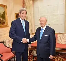 Essebsi during meeting with John Kerry in May 2015.