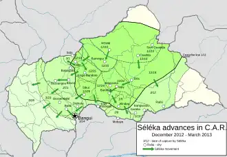 Image 30Séléka advances in C.A.R. (December 2012–March 2013) (from History of the Central African Republic)