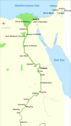 Sheshi royal scarab locations in the Levant, Egypt and Nubia. Scarabs are the only evidence for his reign