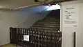 The stairs from the rush-hour only entrance leading to the underpass between the platforms in February 2017