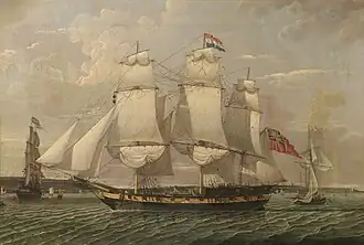 The ship David Shaw off Bidston, Liverpool, 1807, Beacon Museum, Whitehaven