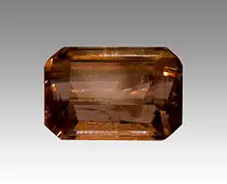 Cut siderite from Minas Gerais, Brazil. Size: 5 mm × 3.2 mm (0.20 in × 0.13 in)