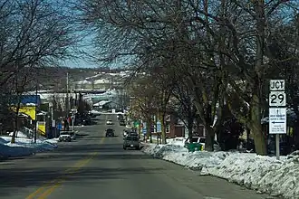 Sign for the east terminus of Wisconsin Highway 29, looking the other way on Highway 42