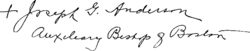 Joseph Gaudentius Anderson's signature