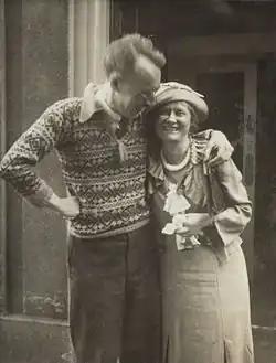 Toksvig (right) with Frank O'Connor, 1936