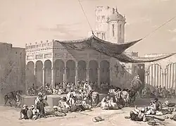 Sikh soldiers receiving their pay at the Darbar of Ranjit Singh