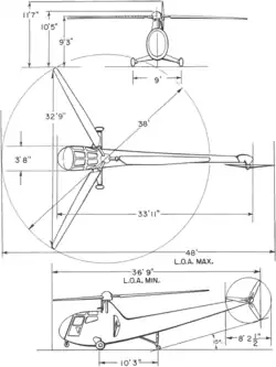 3-view drawing of the Sikorsky H-6A