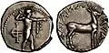 Silver stater of Caulonia, c. 400–388 BC