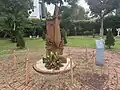 Memorial khachkar dedicated to the 100th anniversary of the Armenian genocide located on the grounds of the church