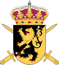 Coat of the arms of the Skaraborg Regiment (P 4/Fo 35) 1994–2000 and the Skaraborg Group (Skaraborgsgruppen) 2000–present.