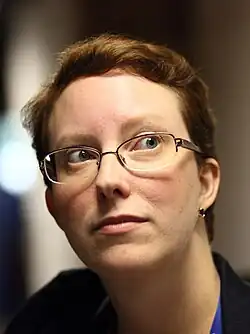 A face shot of Wadewitz looking upward