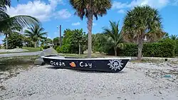 Small decorated wooden boat