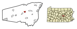 Location of Middleburg in Snyder County, Pennsylvania.