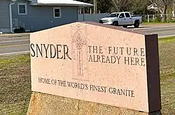 Granite welcome sign, 3-2025