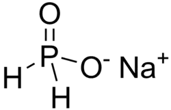 One sodium cation and one hypophosphite anion
