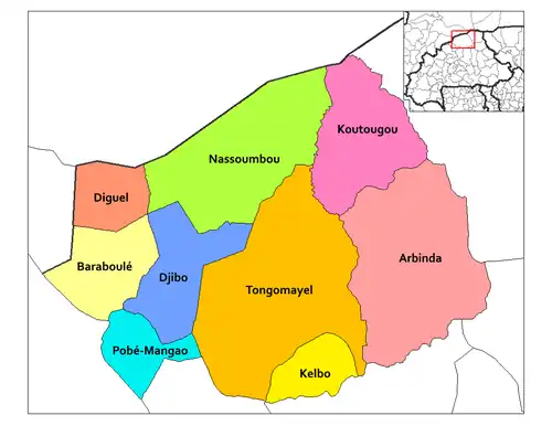 Provincial map of its departments
