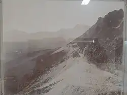 Looking down the incline