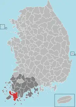 Location in South Korea