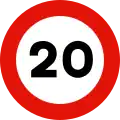 R-301 Maximum speed limit (20 km/h)