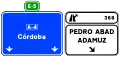 S-366 Signs on the highway or dual carriageway road. Immediate exit to conventional road and own direction