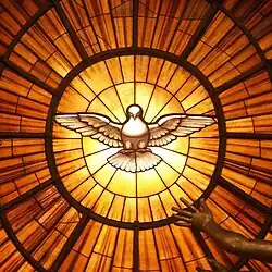 Depiction of the Christian Holy Spirit as a dove, by Gian Lorenzo Bernini, in the apse of Saint Peter's Basilica