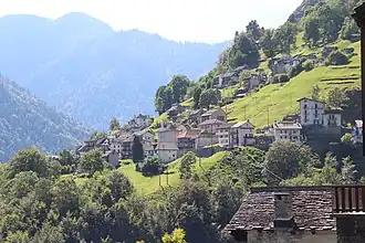 Spruga village, as seen from the east