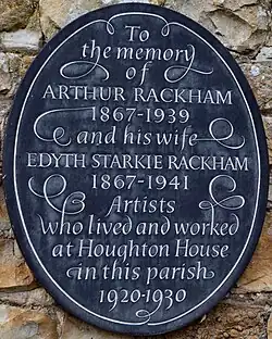Plaque for Arthur and Edyth Rackham, Amberley