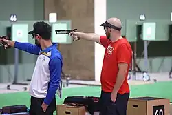 Indian shooter Abhishek Verma shooting at air pistol event