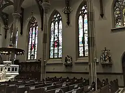 Stained glass on the right side of the cathedral