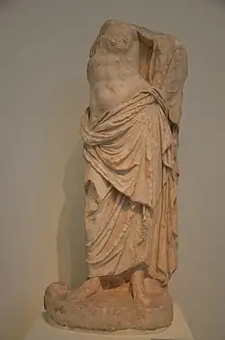 Statue of a goddess, possibly Aphrodite, found near the Monastery of Loukou (Arcadia), middle of 2nd century.